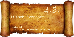 Lutsch Erzsébet névjegykártya